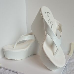 Jessica Simpson White Platform Sandals